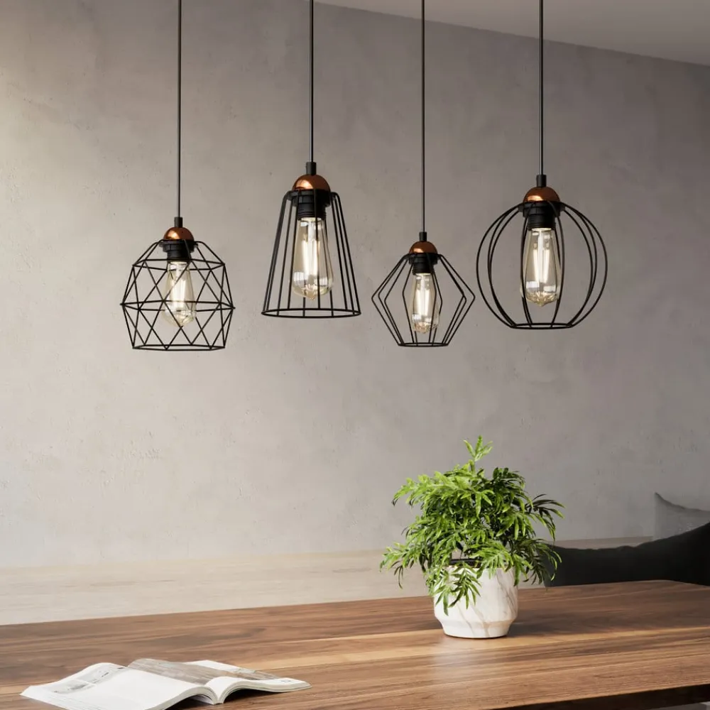 Hængelampe Galaxy med fire bur-skærme^TK Lighting Clearance