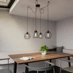 Hængelampe Galaxy med fire bur-skærme^TK Lighting Clearance