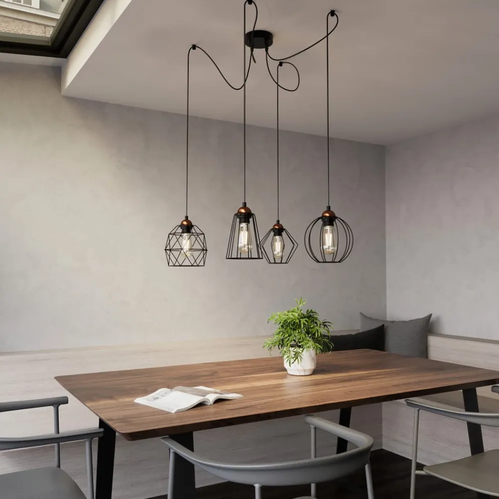 Hængelampe Galaxy med fire bur-skærme^TK Lighting Clearance