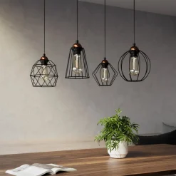 Hængelampe Galaxy med fire bur-skærme^TK Lighting Clearance