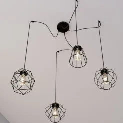 Hængelampe Galaxy med fire bur-skærme^TK Lighting Clearance