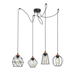 Hængelampe Galaxy med fire bur-skærme^TK Lighting Clearance