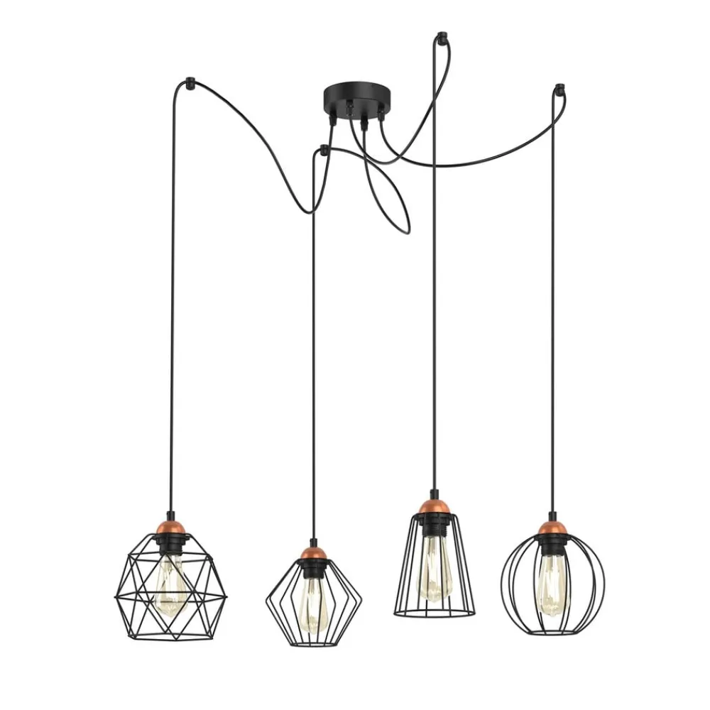 Hængelampe Galaxy med fire bur-skærme^TK Lighting Clearance