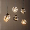 Hængelampe Glassy, 6 lyskilder, grafit/amber/klar, glas, 75 cm^EMIBIG LIGHTING Online