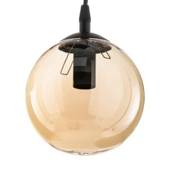 Hængelampe Glassy, 6 lyskilder, grafit/amber/klar, glas, 75 cm^EMIBIG LIGHTING Online