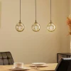 EMIBIG LIGHTING Pendellamper>Hængelampe Glassy, 3 lyskilder, lige, sort, grafit, glas