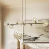 EMIBIG LIGHTING Pendellamper>Hængelampe Glassy, 8 lyskilder, sort, klar, glas, E14