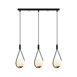Opviq Hængelampe GMN-00009 3 lyskilder sort/opalglas