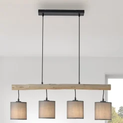 Hængelampe Green Tribu, papirskærme, fire lys^JUST LIGHT. GmbH Outlet