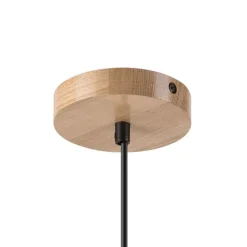 Hængelampe Harmony, Ø 14 cm, hvid/eg, glas/træ^Lamkur Best