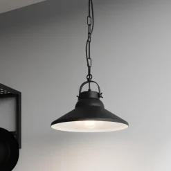 Luminex Pendellamper>Hængelampe Iron, sort/hvid