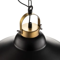 Luminex Hængelampe Iron, sort/hvid/antikk messing