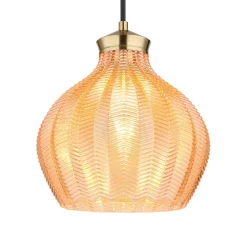 Hængelampe Jessica, Ø 22 cm, ravfarvet, glas^Globo Sale