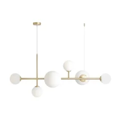 Hængelampe Joel, messing/hvid, 6 lyskilder^ALDEX New