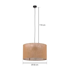 TK Lighting Hængelampe Juta, 1 lyskilde Ø 50 cm