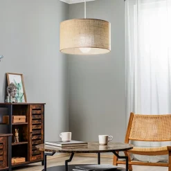 Hængelampe Jute cylinder naturbrun Ø40cm 1 lyskilde.^Duolla Online