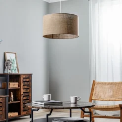 Hængelampe Jute cylinder naturbrun Ø40cm 1 lyskilde.^Duolla Online