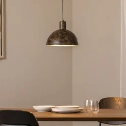 Hængelampe Kure, sort-brun, metal, Ø 30 cm, E27^Opviq New