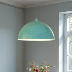 Opviq Hængelampe Kure, turkis, metal, Ø 60 cm, E27