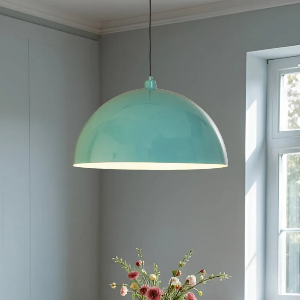 Opviq Hængelampe Kure, turkis, metal, Ø 60 cm, E27