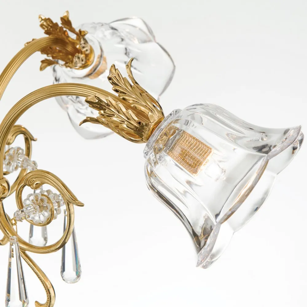 ORION Hængelampe La Boheme, guld, 5 lyskilder, krystalglas