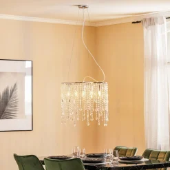 ONLI Pendellamper>Hængelampe Laila med krystalophæng, 5 lyskilder