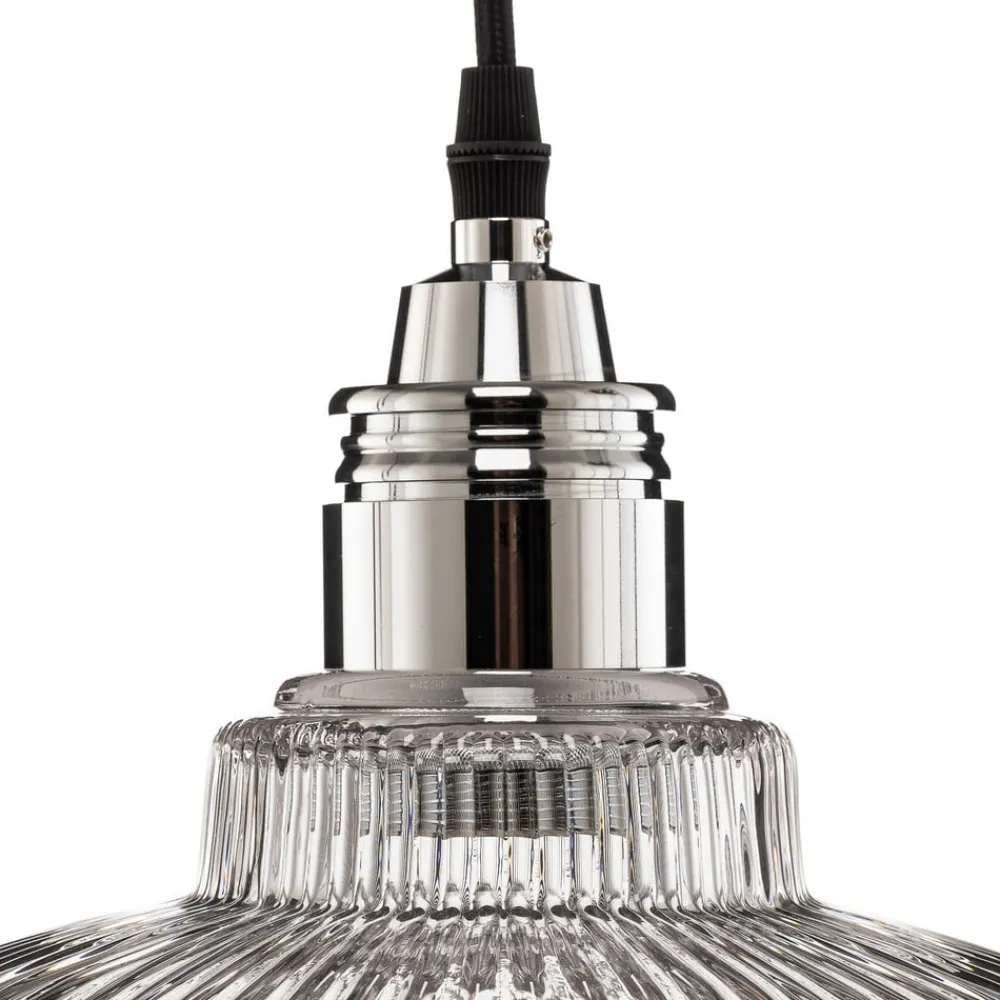 Lamkur Pendellamper>Hængelampe Leana, glas klar, 1 lyskilde, krom