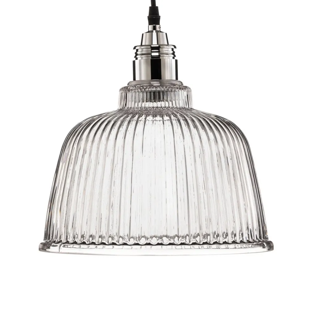 Lamkur Pendellamper>Hængelampe Leana, glas klar, 1 lyskilde, krom