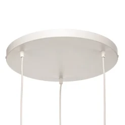 TK Lighting Hængelampe Linobianco, rund, 3 lyskilder