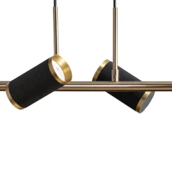 Lucea Hængelampe Lume sort/guld antik længde 66 cm 4 lyskilder metal