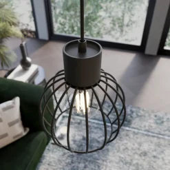 SIGMA Hængelampe Luto 3 med tre burskærme, sort