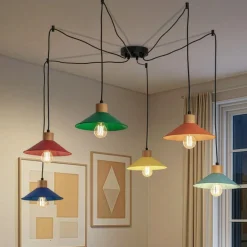 Hængelampe Manavgat, 6 lyskilder, flerfarvet, længde 144 cm^Opviq Sale