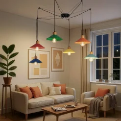 Hængelampe Manavgat, 6 lyskilder, flerfarvet, længde 144 cm^Opviq Sale