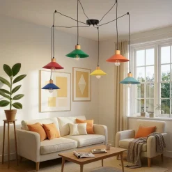 Hængelampe Manavgat, 6 lyskilder, flerfarvet, længde 144 cm^Opviq Sale