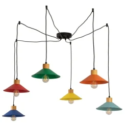 Hængelampe Manavgat, 6 lyskilder, flerfarvet, længde 144 cm^Opviq Sale