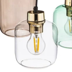 Hængelampe Marco Green, 6 lyskilder klar/grøn/brun^TK Lighting Sale