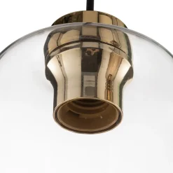 TK Lighting Hængelampe Marco Green, 3 lyskilder klar/grøn/brun