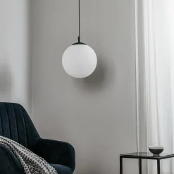 TK Lighting Hængelampe Maxi, Ø 30 cm, 1 lyskilde, glasskærm