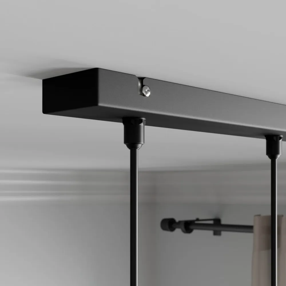 HELAM Hængelampe Midnight i sort/kobber 4 lyskilder, lang