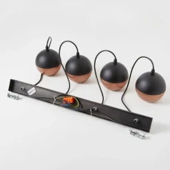 HELAM Hængelampe Midnight i sort/kobber 4 lyskilder, lang