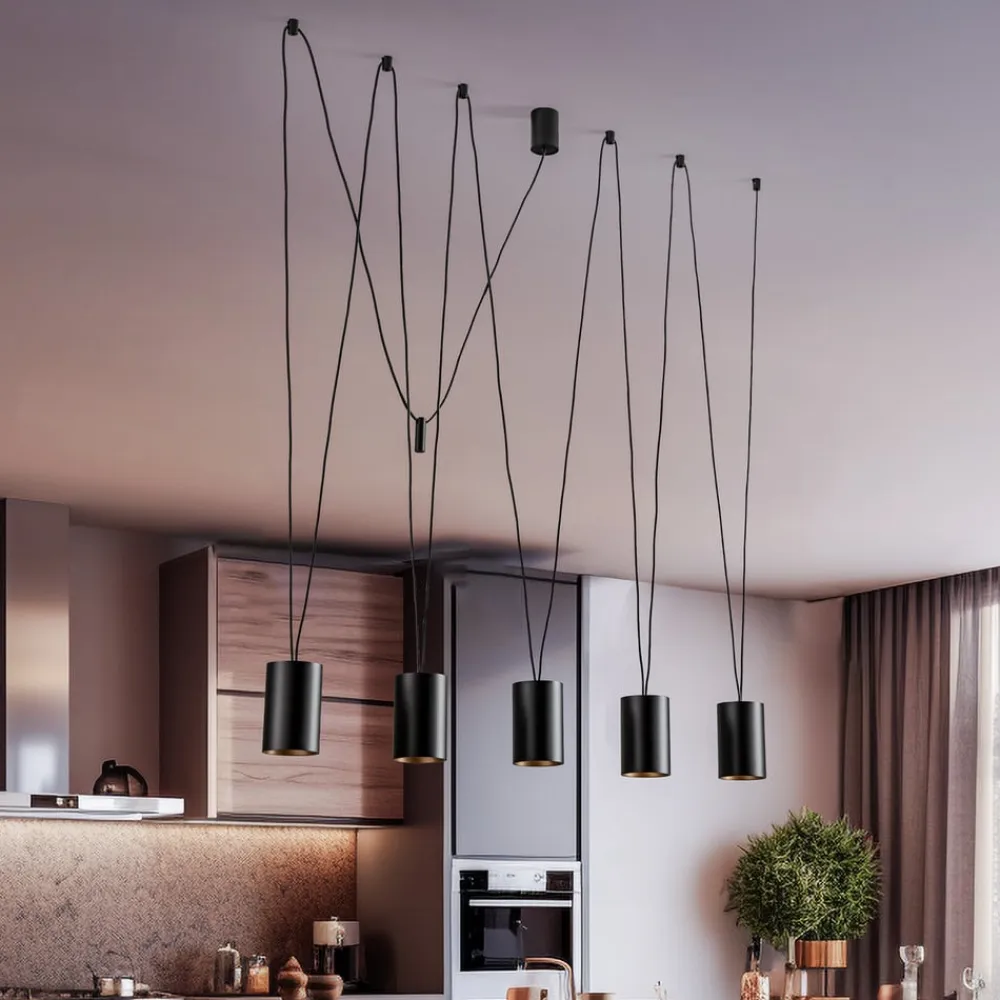 Hængelampe More Tone, sort/guld, 5 lyskilder^Nowodvorski Lighting Outlet