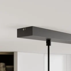 Luminex Hængelampe Muza 3 lyskilder lang sort/lys træ