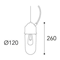 Moretti Luce Hængelampe 1951N, antik messing, lige glas, klar