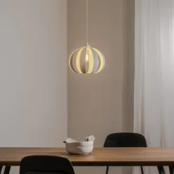 HELAM Pendellamper>Hængelampe Newton, 1 lyskilde, sandfarvet, metal