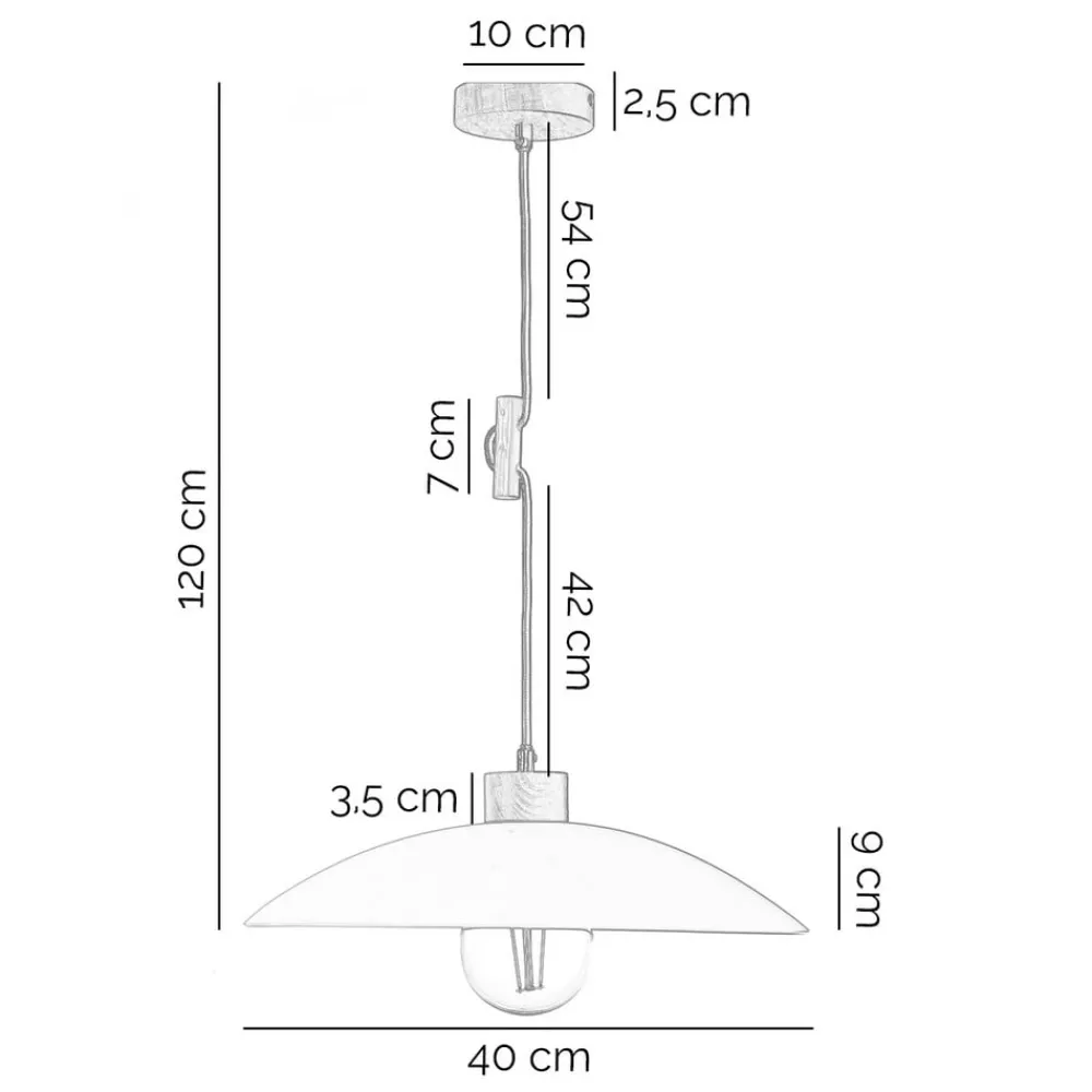 ONLI Pendellamper|Pendellamper>Hængelampe OHANA, opalglas, egetræ, Ø 40 cm, E27
