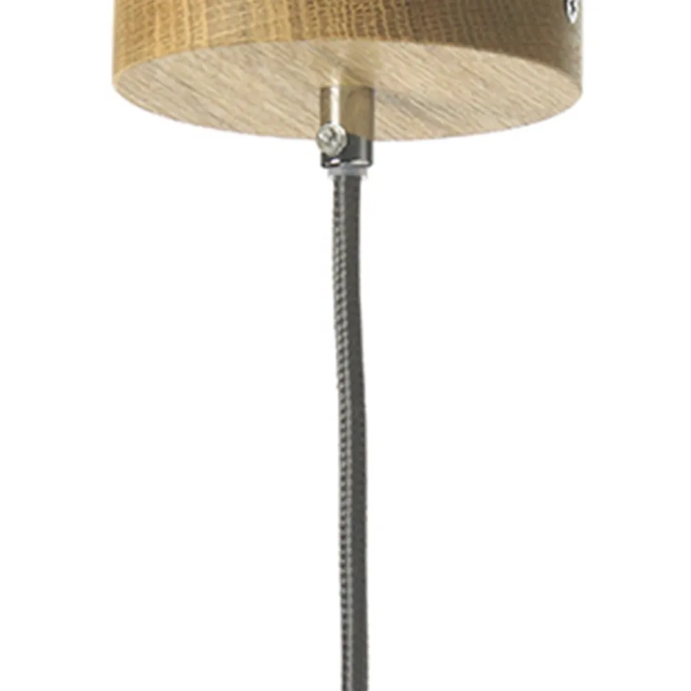 ONLI Pendellamper|Pendellamper>Hængelampe OHANA, opalglas, egetræ, Ø 40 cm, E27