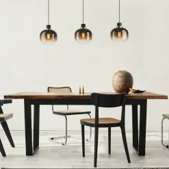 EGLO Pendellamper|Pendellamper>Hængelampe Oilella, sortbrun, længde 95 cm, glas, 3 lyskilder.