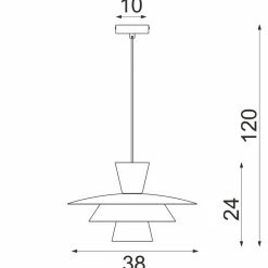 Hængelampe Plato, beige, metal, Ø 38 cm, E27^Luminex Best