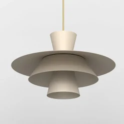 Hængelampe Plato, beige, metal, Ø 38 cm, E27^Luminex Best
