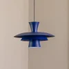 Luminex Gang|Pendellamper>Hængelampe Plato, mørkeblå, metal, Ø 38 cm, E27